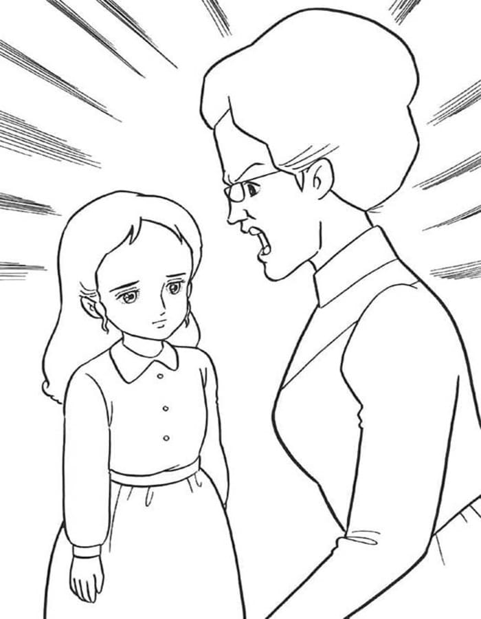 小公女セーラ 基本的な ぬりえ
