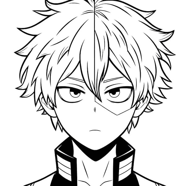 Shoto Todoroki 3 ぬりえ