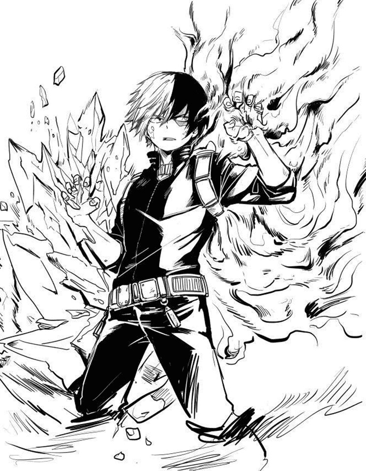 Shoto Todoroki 無料で印刷可能 ぬりえ