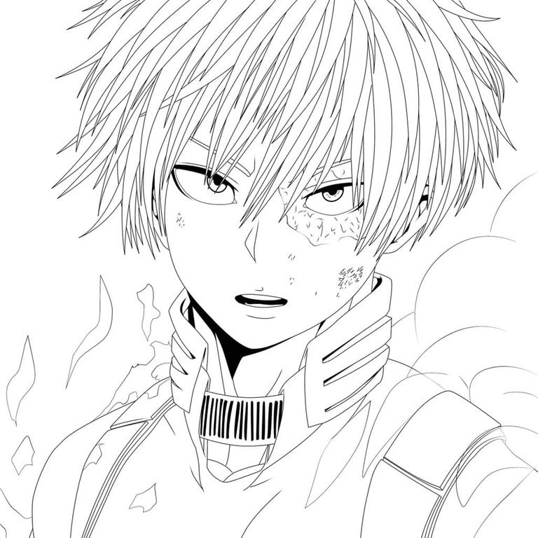 Shoto Todoroki 無料シンプル ぬりえ