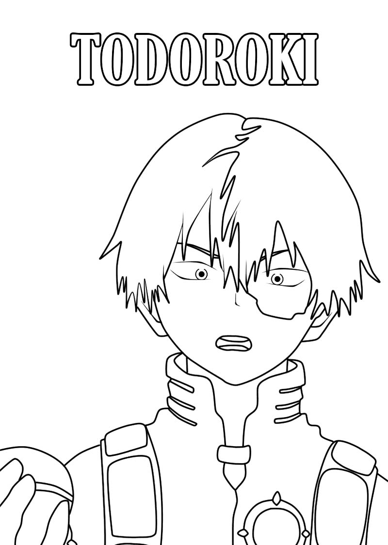 Shoto Todoroki 単純 ぬりえ