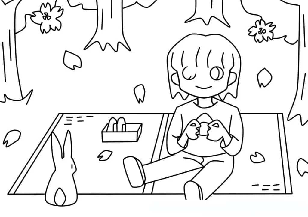 春分の日 5 ぬりえ