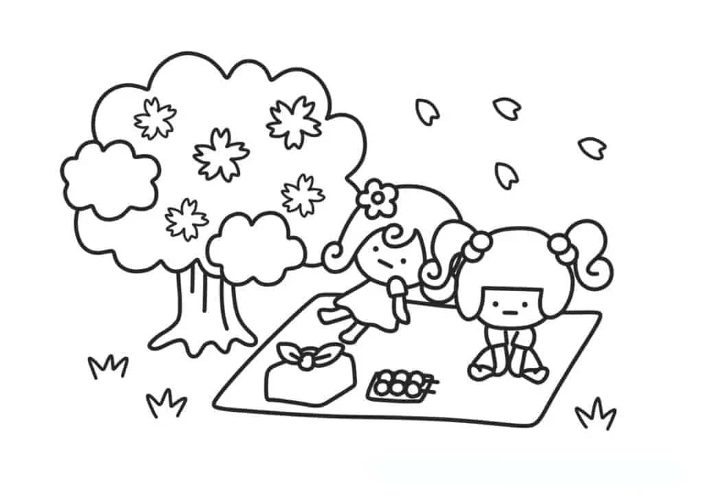 春分の日 6 ぬりえ