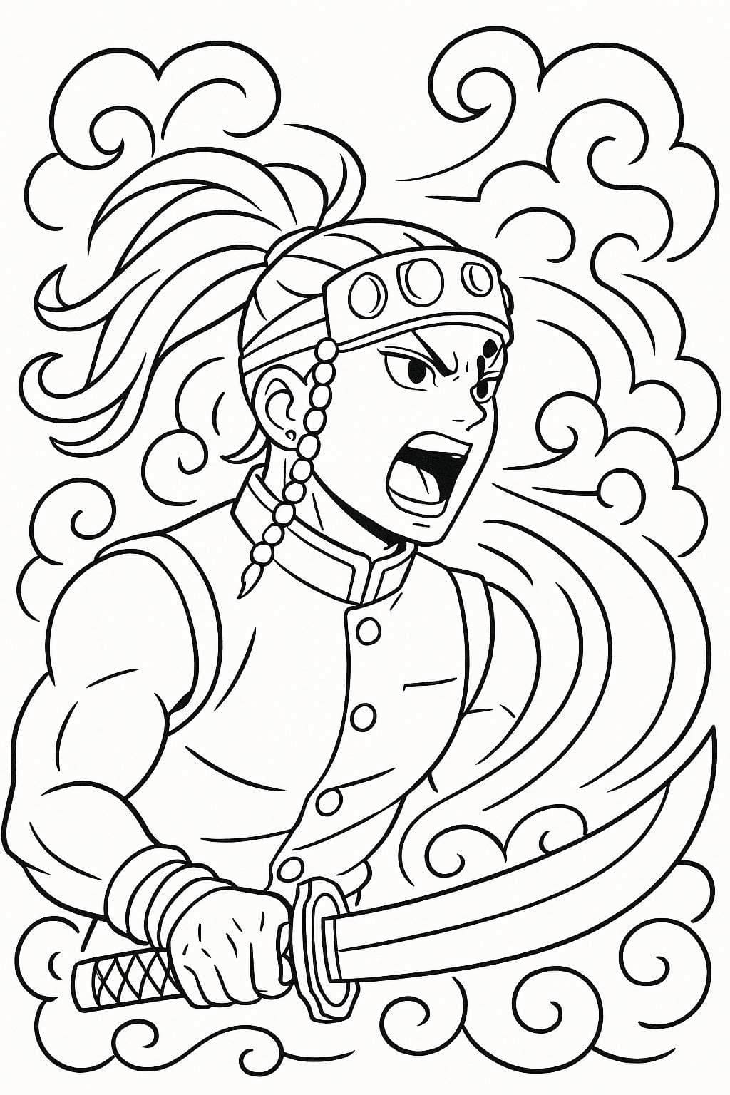 宇髄天元 3 ぬりえ