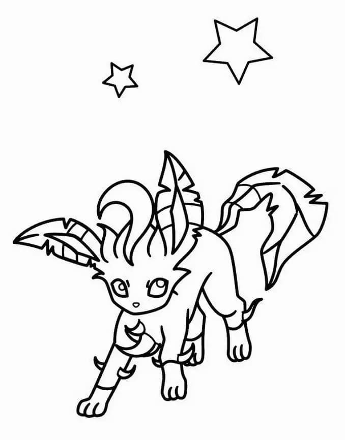 素晴らしいリーフィアポケモン ぬりえ