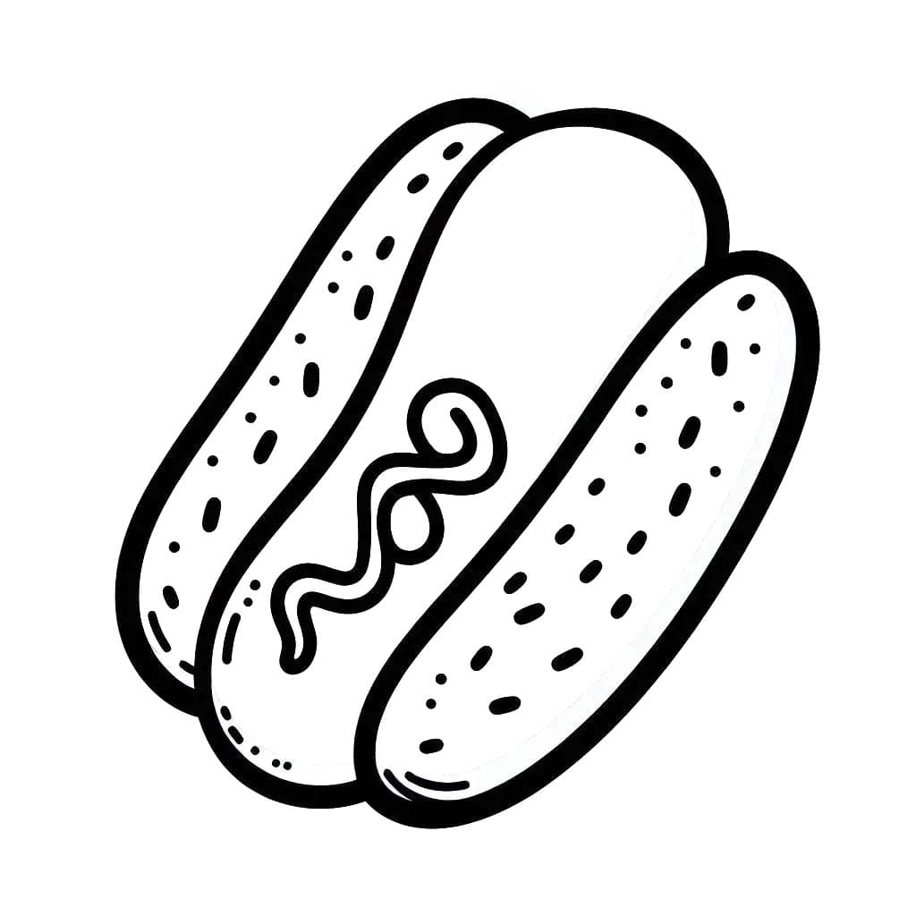 スケッチ ホットドッグ ぬりえ