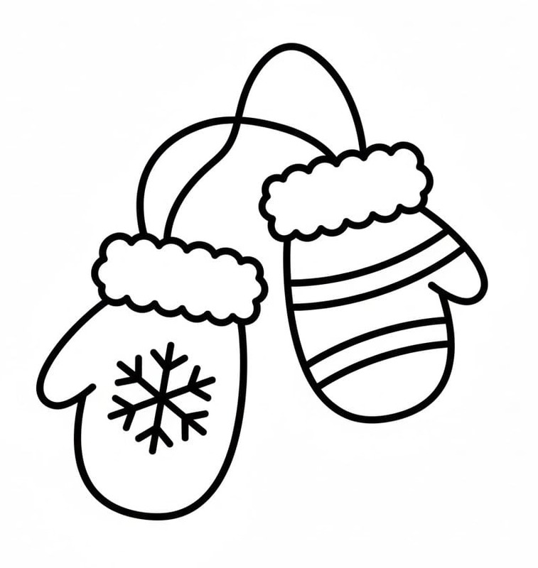 スケッチ ミトン ぬりえ