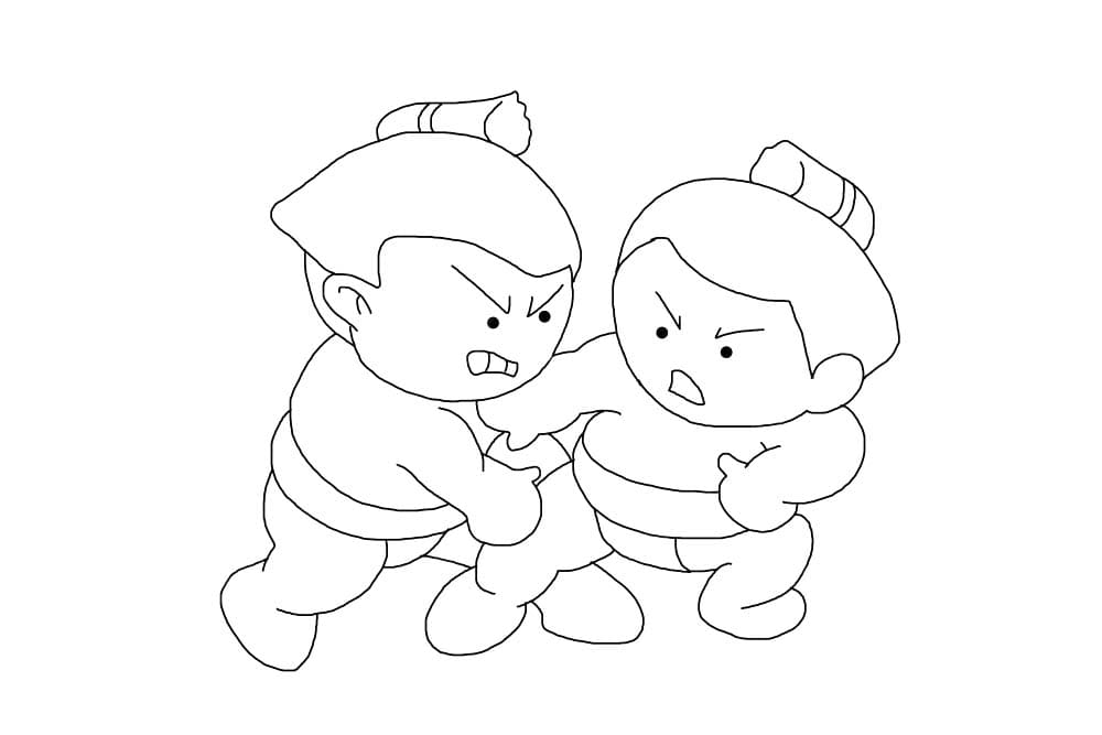 すもう 3 ぬりえ