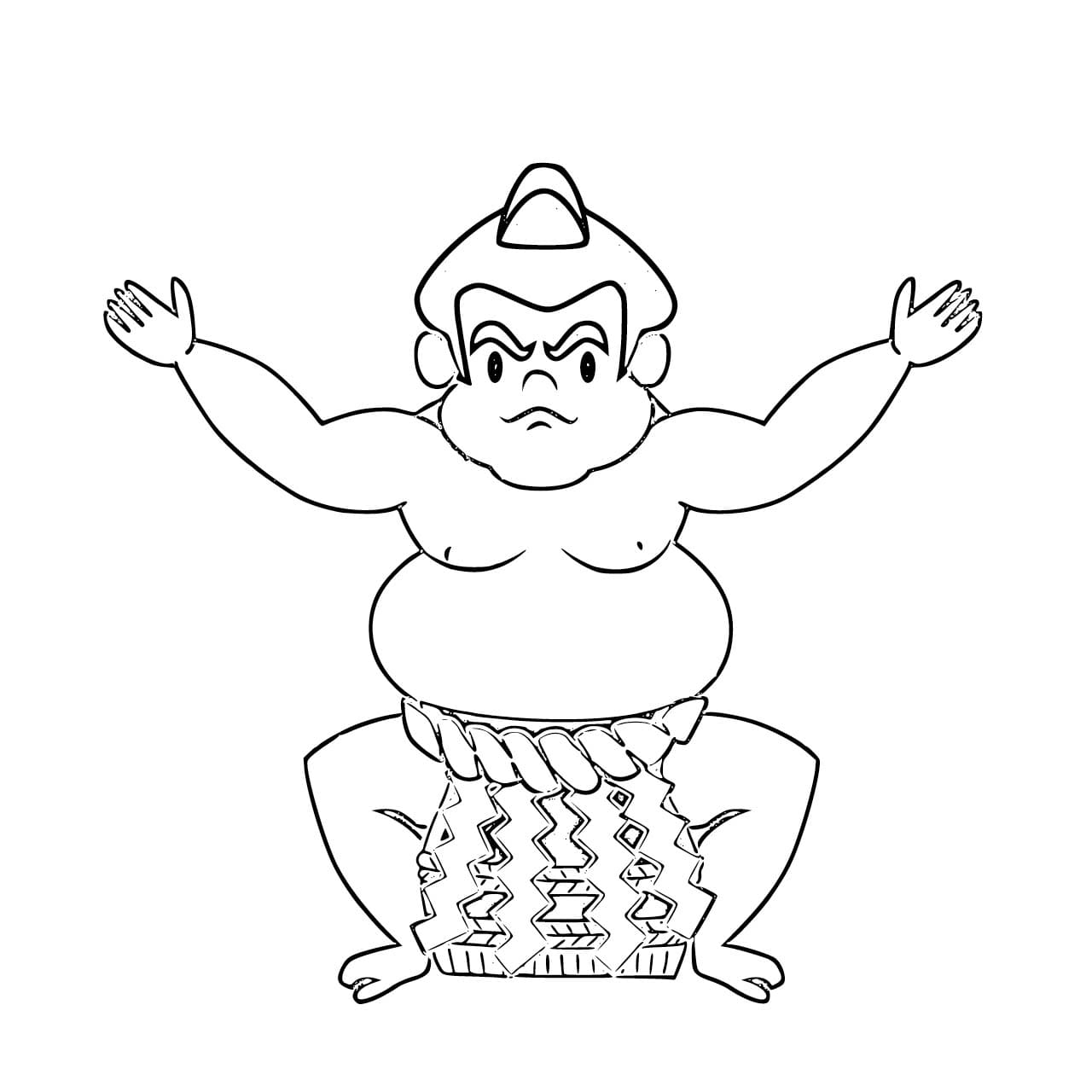 すもう 5 ぬりえ