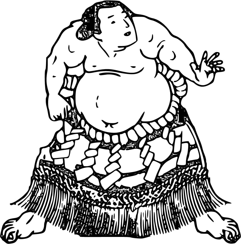 すもう 6 ぬりえ