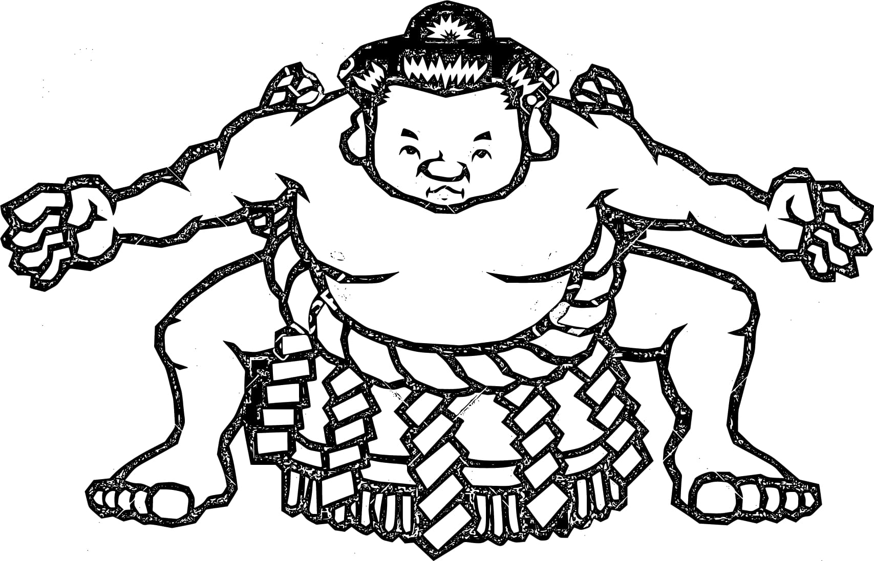 すもう 7 ぬりえ