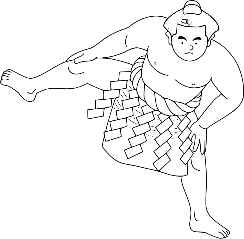 すもう 8 ぬりえ