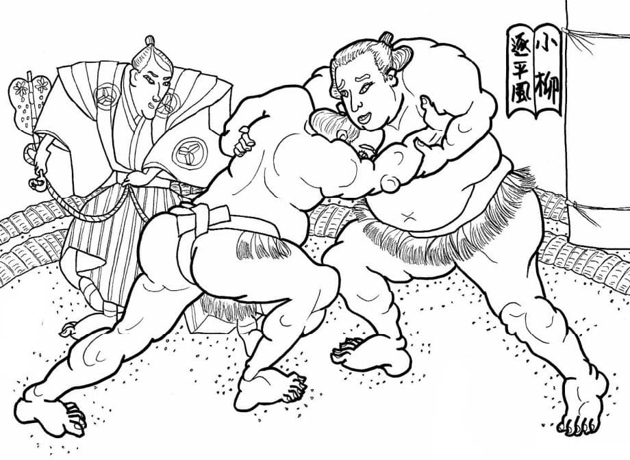 すもう 画像簡単 ぬりえ