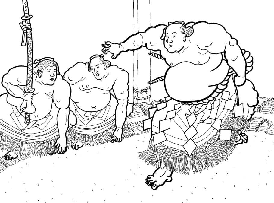 すもう シンプルな画像 ぬりえ