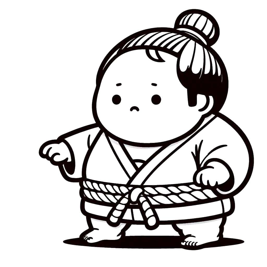すもう 単純 ぬりえ