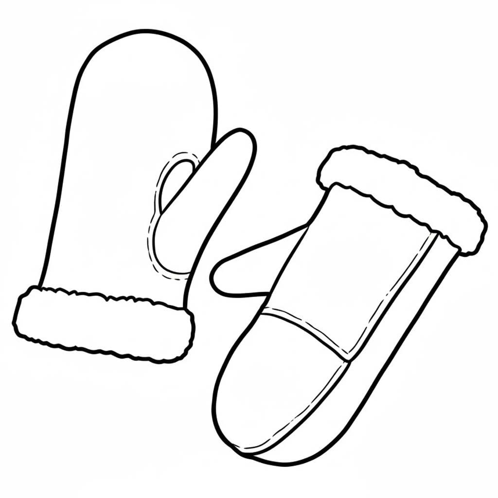 スノー ミトン ぬりえ