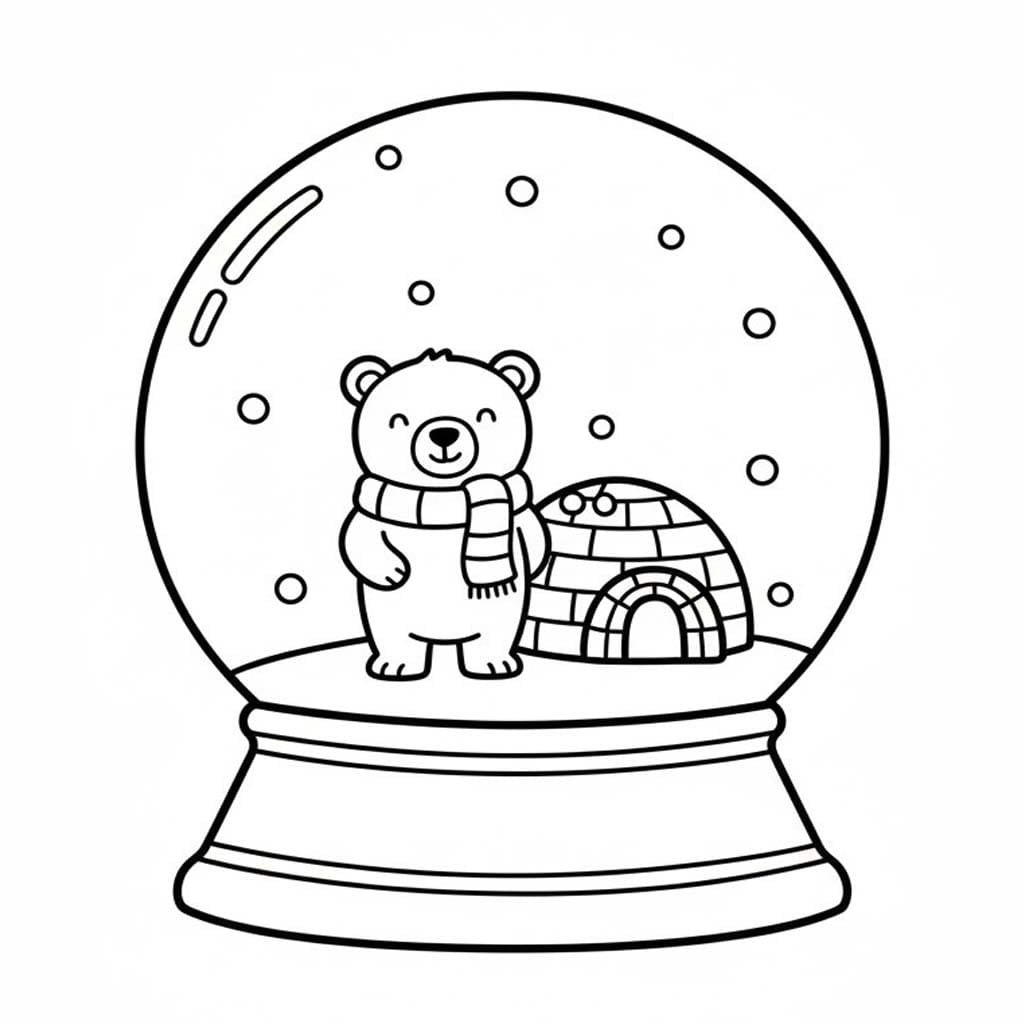 スノーグローブ 1 ぬりえ