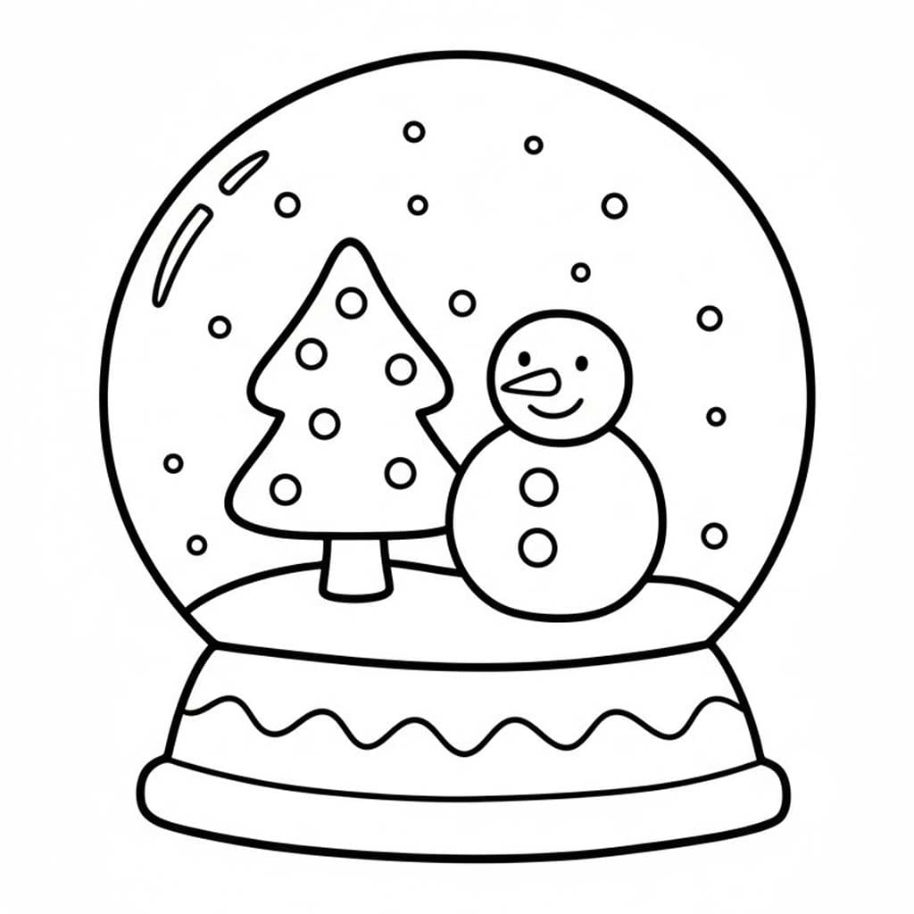 スノーグローブ 2 ぬりえ