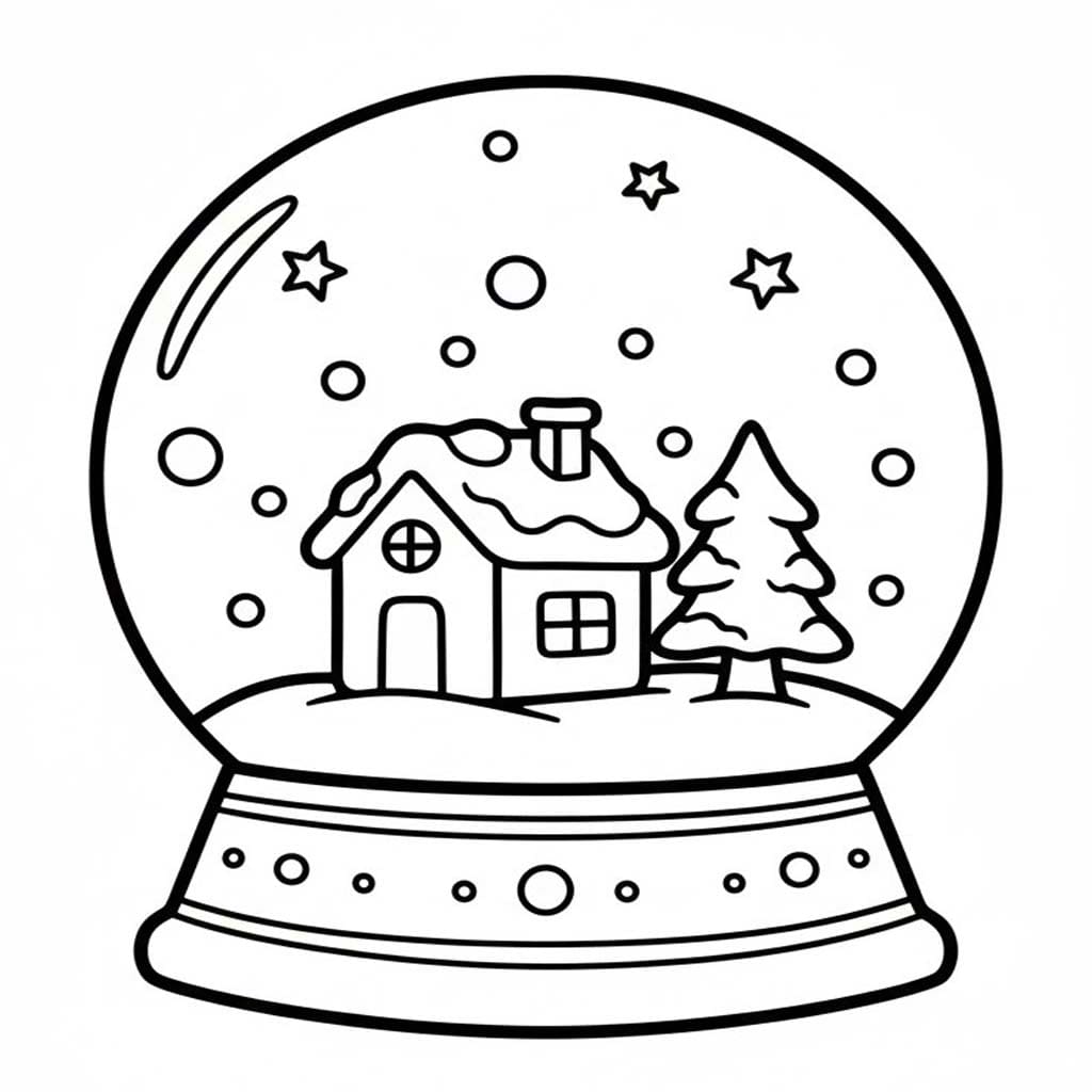 スノーグローブ 3 ぬりえ