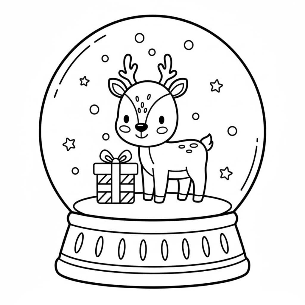 スノーグローブ 5 ぬりえ