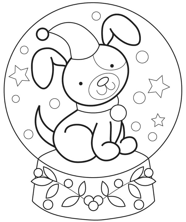 スノーグローブ 印刷 ぬりえ