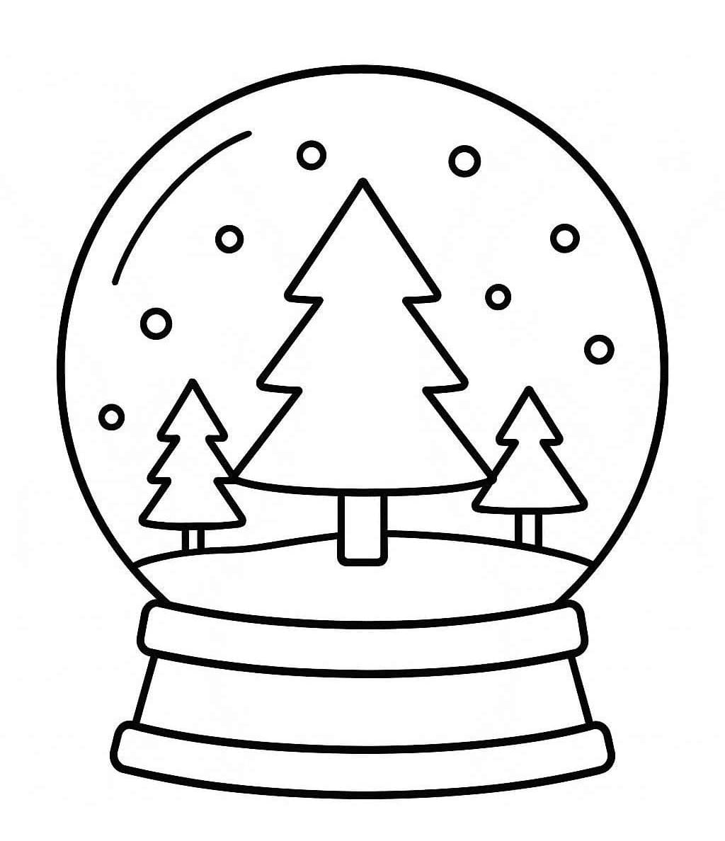 スノーグローブ 簡単 ぬりえ