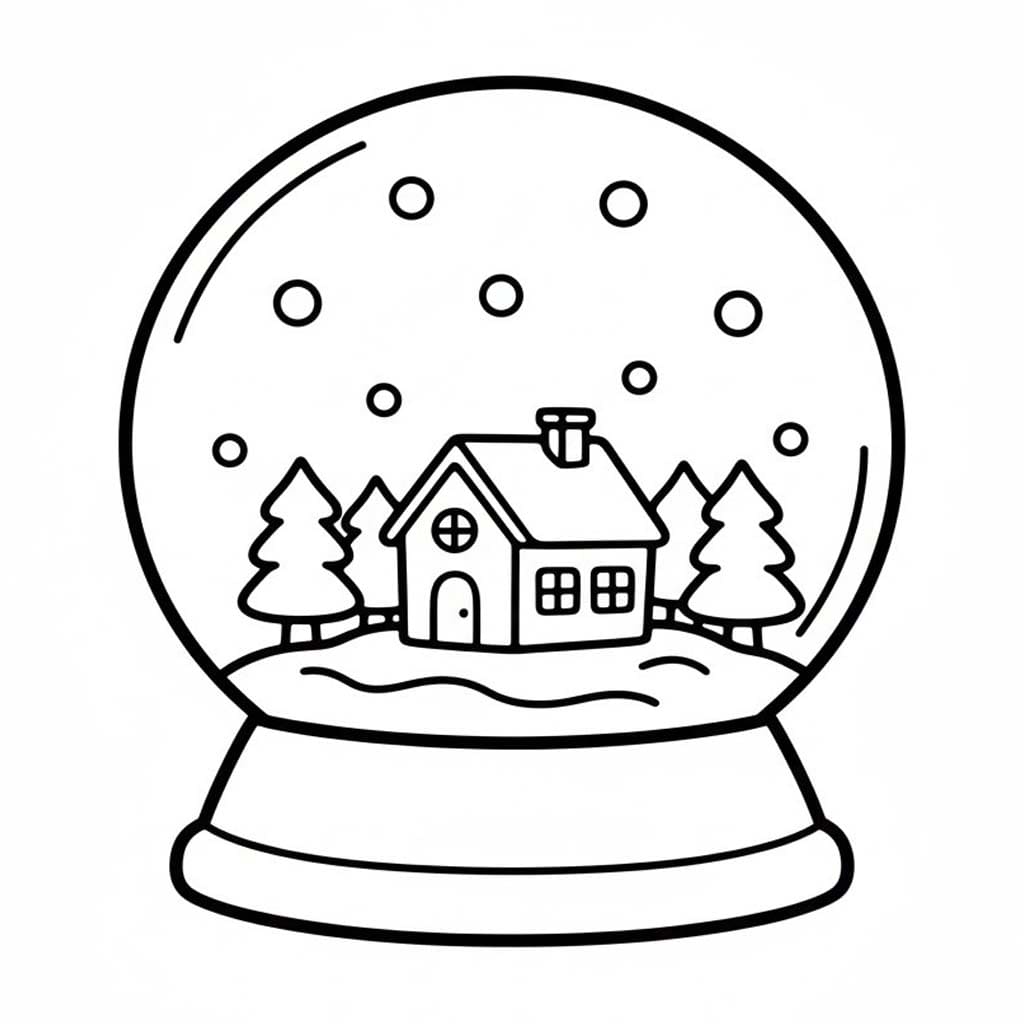 スノーグローブ 無料 ぬりえ