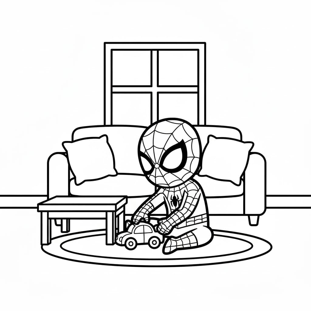 スパイダーマン 1 ぬりえ