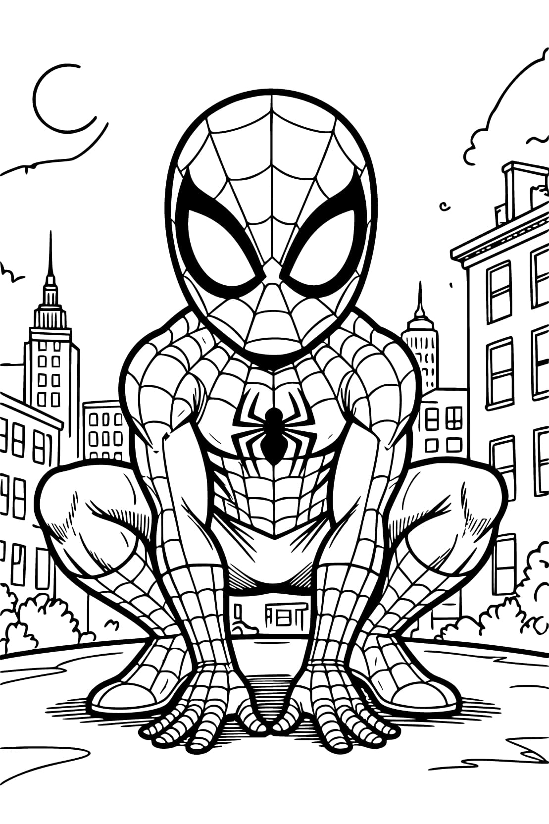 スパイダーマン 画像 ぬりえ