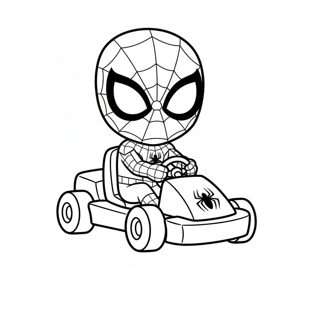 スパイダーマン 単純 ぬりえ