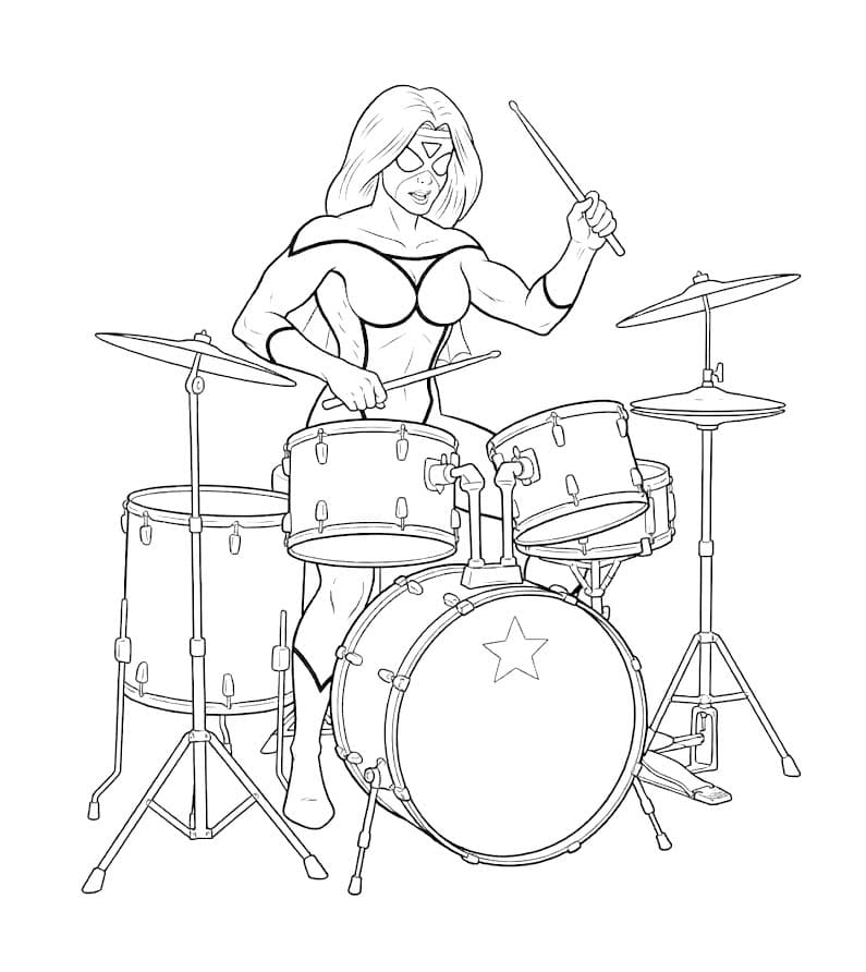 スパイダーウーマン 単純 ぬりえ