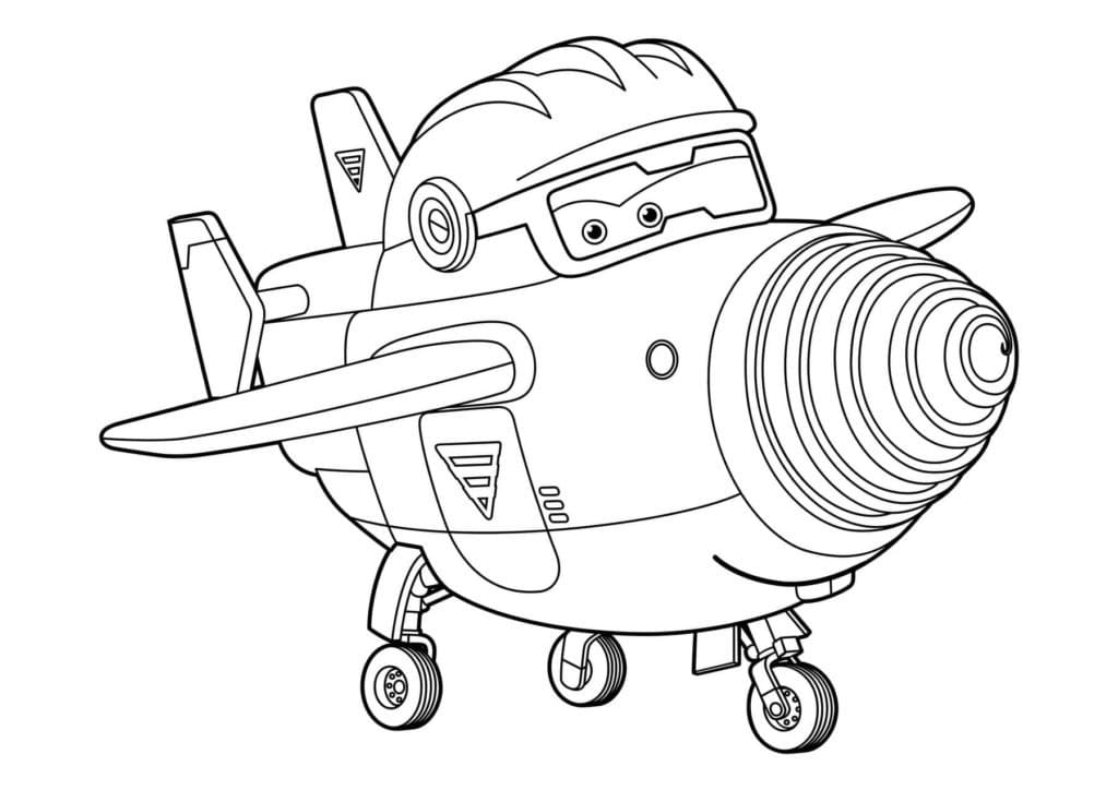 スーパーウィングス 描画 ぬりえ