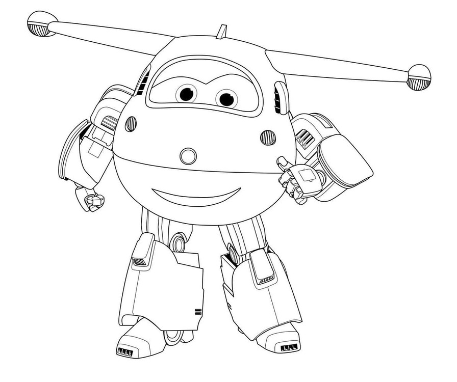 スーパーウィングス 描く ぬりえ