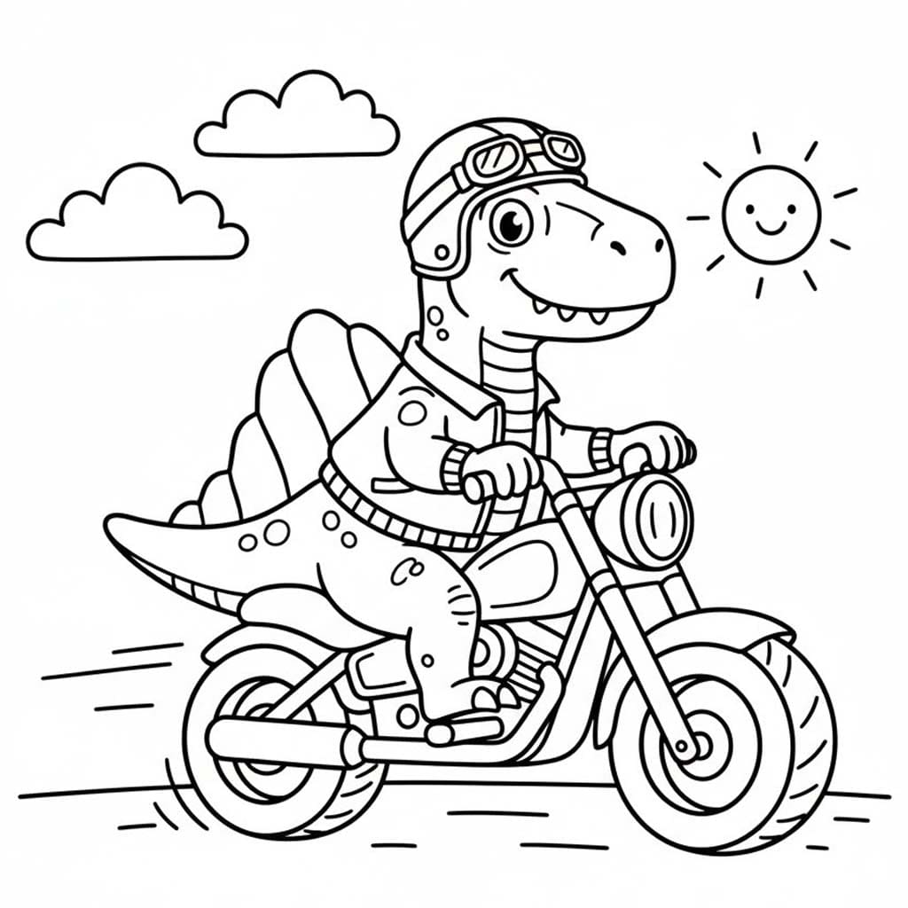 スピノサウルス 簡単 ぬりえ