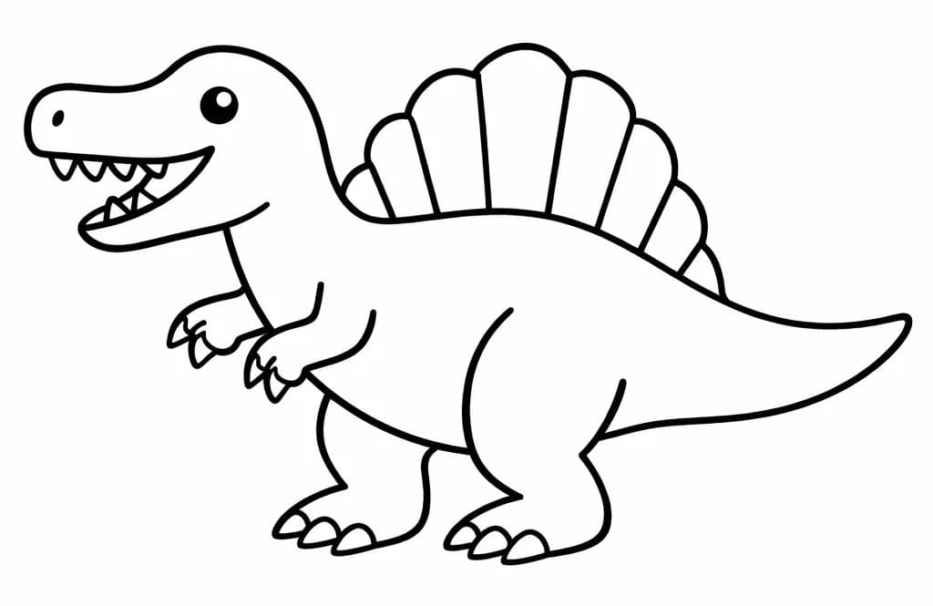 スピノサウルス 無料で ぬりえ