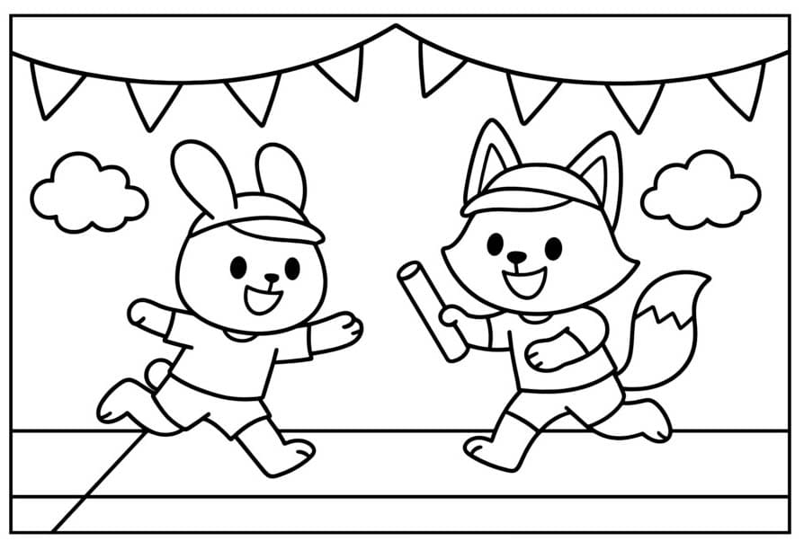 スポーツの日 5 ぬりえ