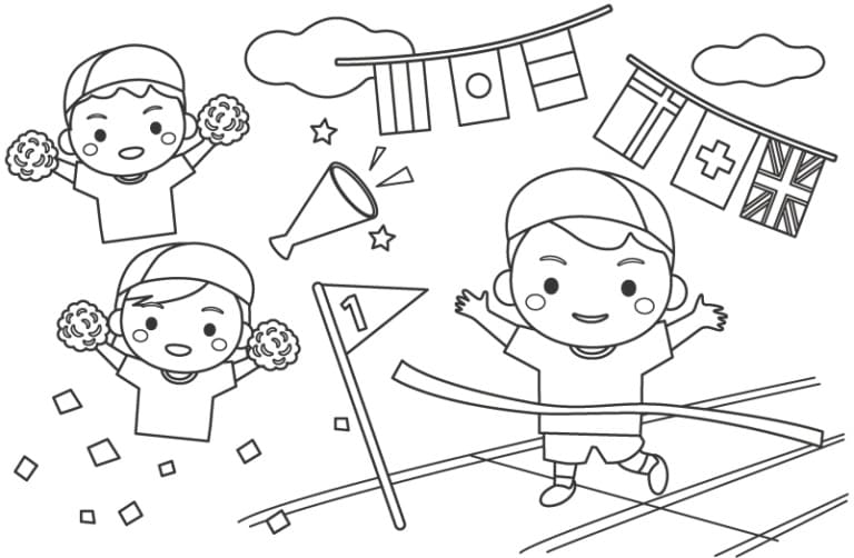 スポーツの日 6 ぬりえ