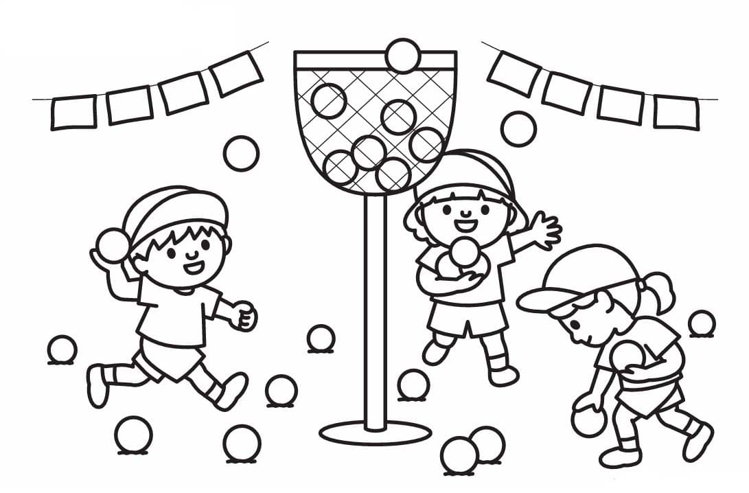 スポーツの日 無料 ぬりえ