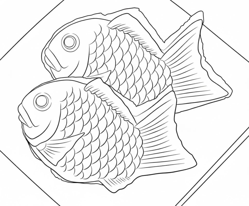 たい焼き 印刷 ぬりえ