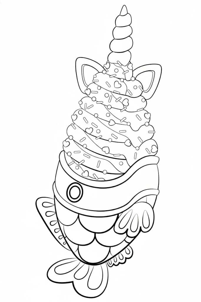 たい焼き 簡単 ぬりえ