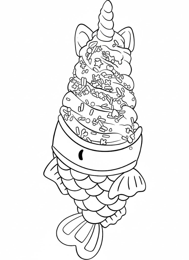 たい焼き 無料で印刷可能 ぬりえ