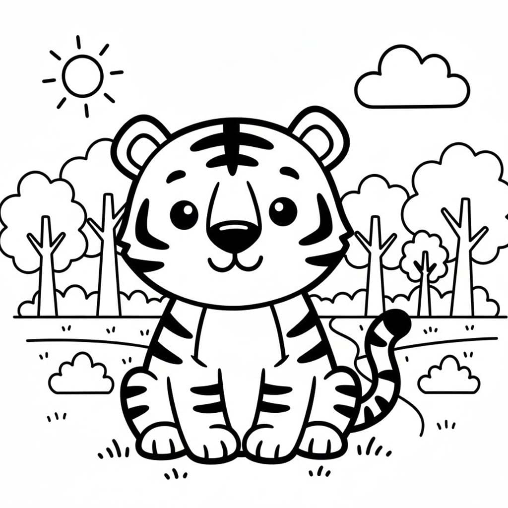 タイガー 1 ぬりえ