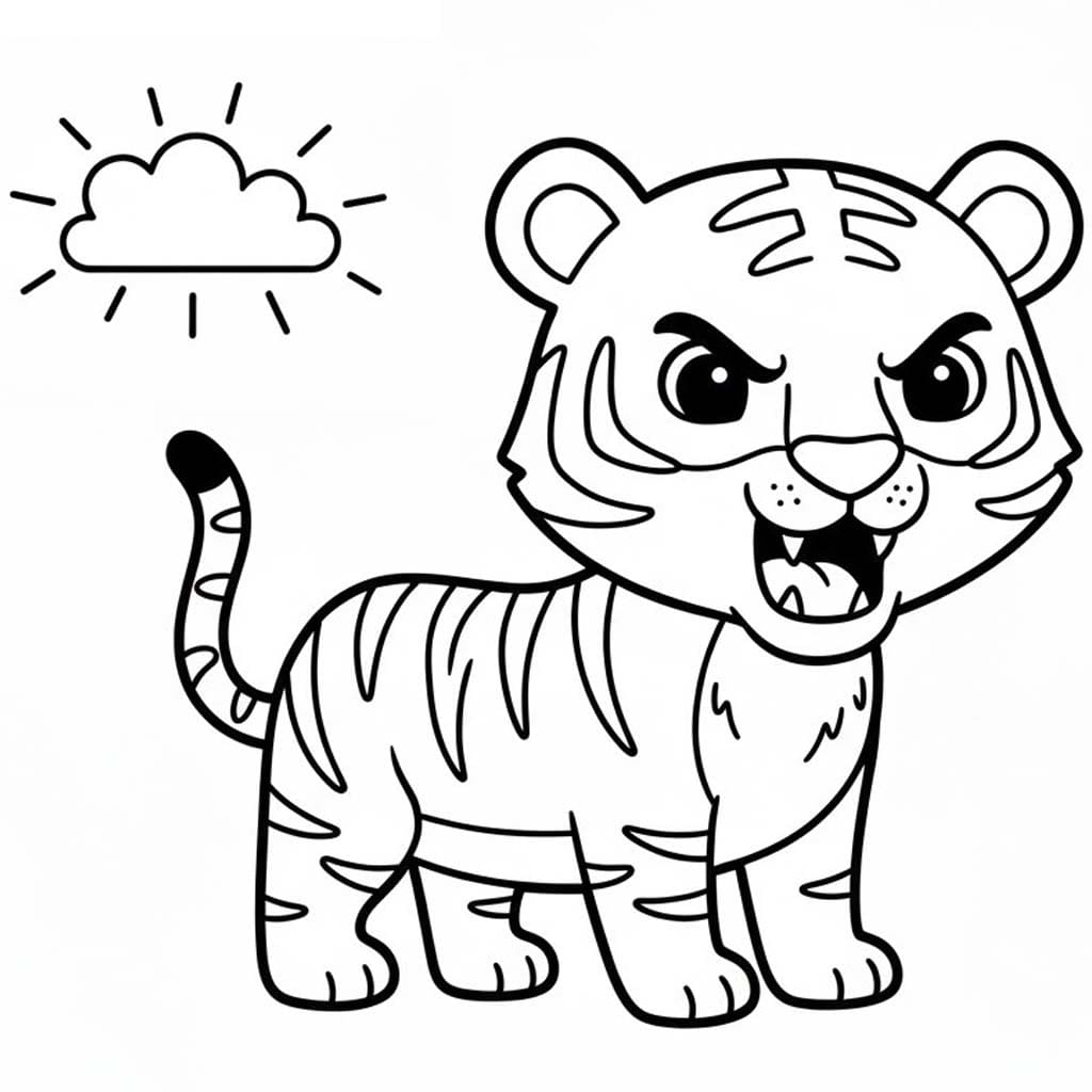 タイガー 3 ぬりえ