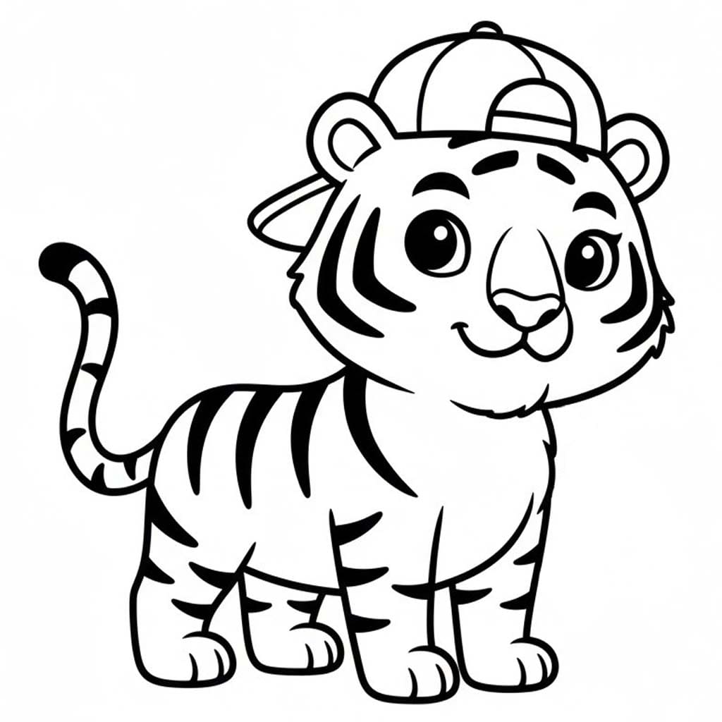 タイガー 5 ぬりえ