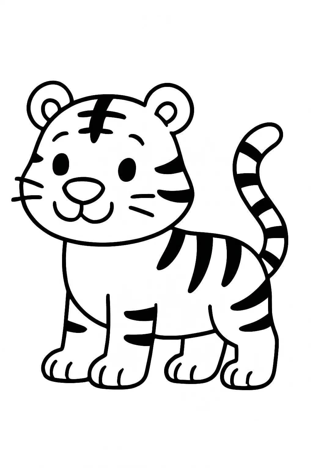 タイガー かわいい ぬりえ