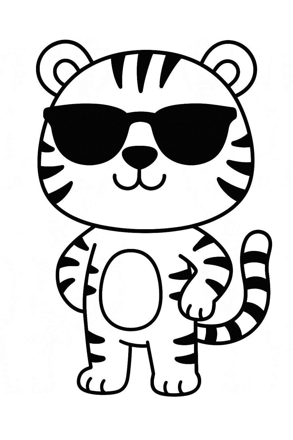 タイガー とてもクール ぬりえ