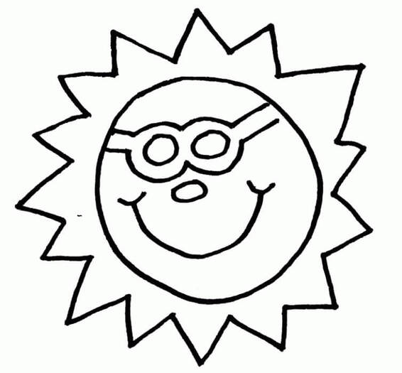 太陽を描く ぬりえ