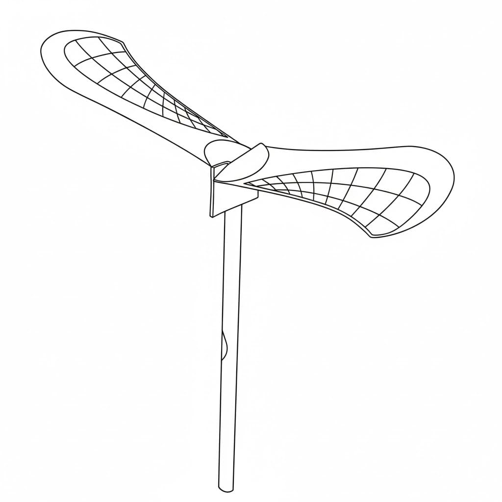 竹とんぼ 4 ぬりえ