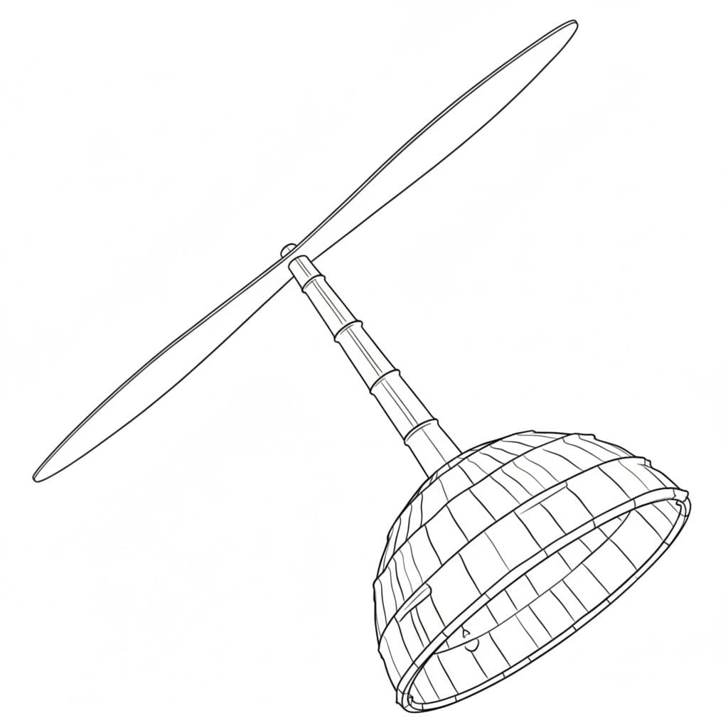 竹とんぼ 8 ぬりえ