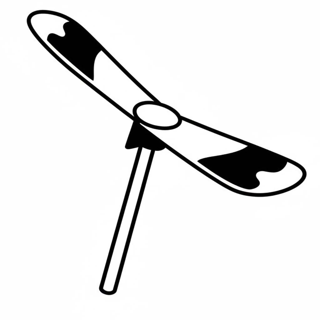 竹とんぼ 印刷可能 ぬりえ